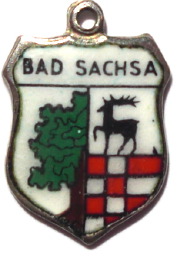 BAD SACHSA, Germany - Vintage Silver Enamel Travel Shield Charm